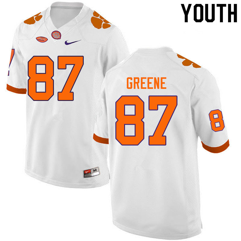 Youth #87 Hamp Greene Clemson Tigers College Football Jerseys Sale-White - Click Image to Close
